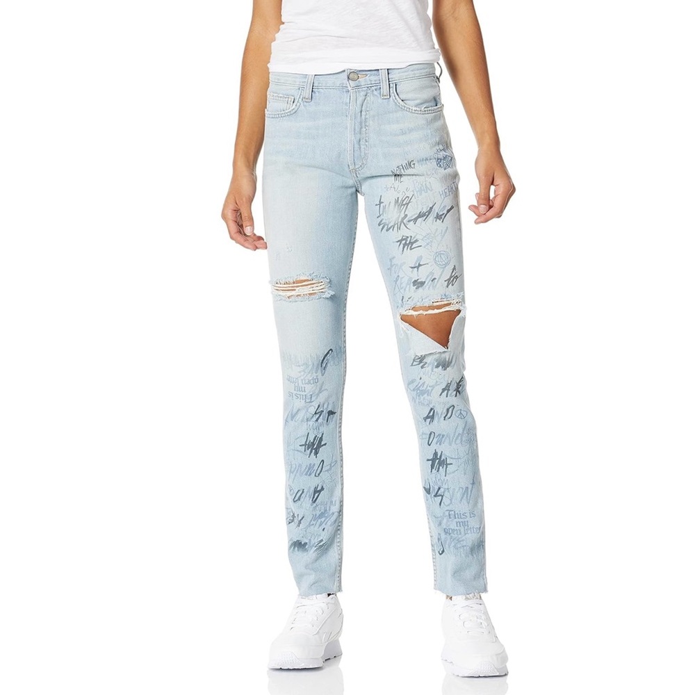 SIWY gaby in open letter denim jeans